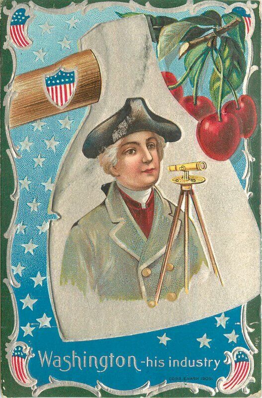 Artist impression 1911 Washington Surveyor Occupation Patriotic  Postcard 9875