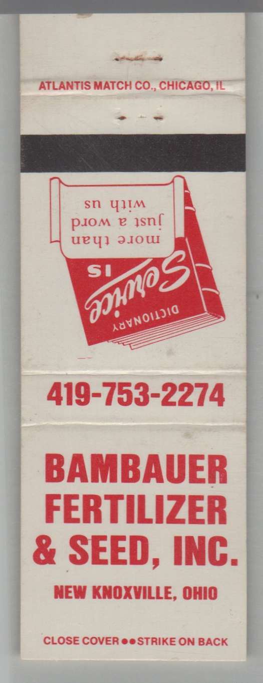 Matchbook Cover - Farm -  Bambauer Fertilizer & Seed New Knoxville, OH