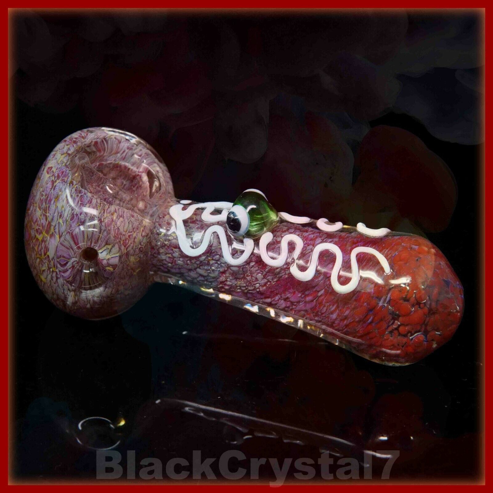 4.5 in Handmade Marble Faded Red Alien Parasite Tobacco Smoking Bowl Glass Pipes