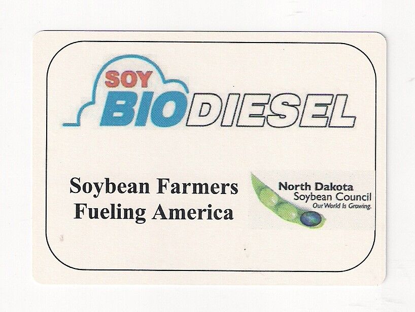 Poker size deck playing cards advertising Soy BioDiesel, soybean farmers of ND