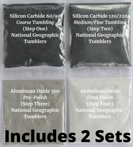 Rock Tumbler National Geographic refill kits,grit & polish,you get (2) Full Sets