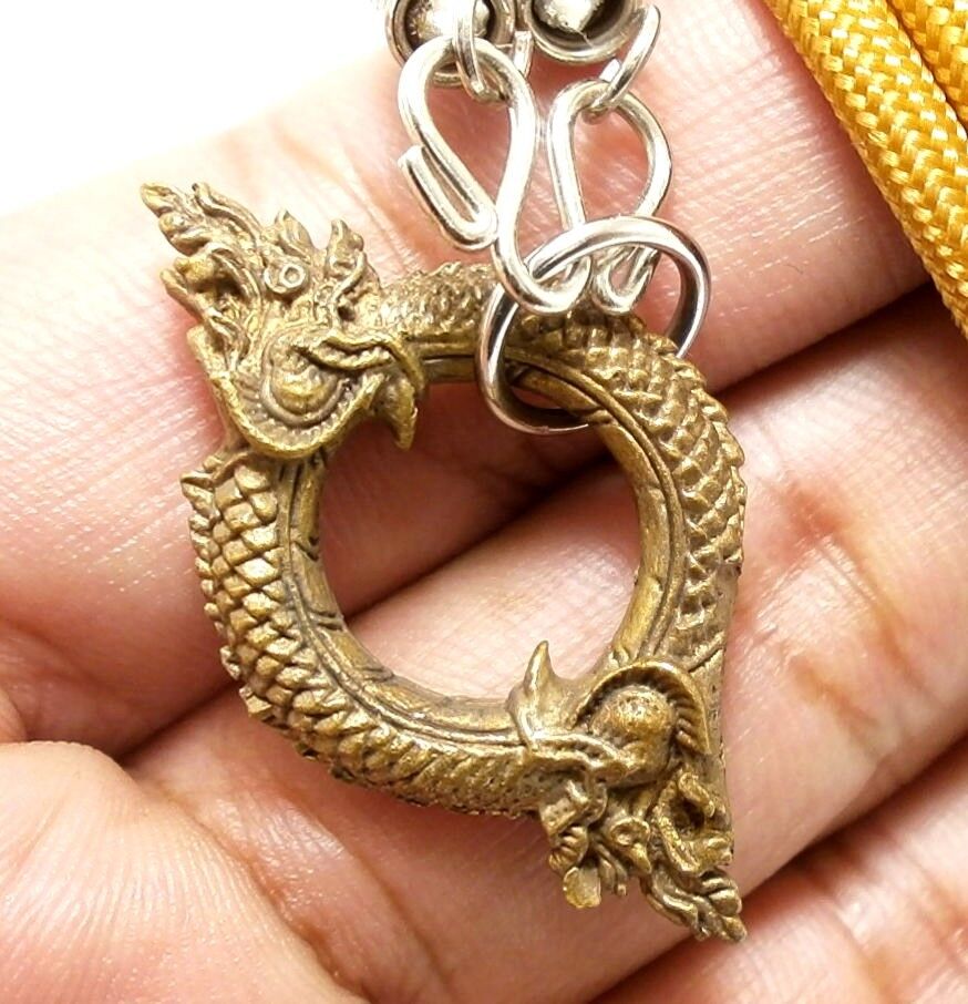 AMULET NECKLACE CHARM DUO NAGA NAK SNAKE PENDANT THAI LOVE SEX APPEAL ATTRACTION