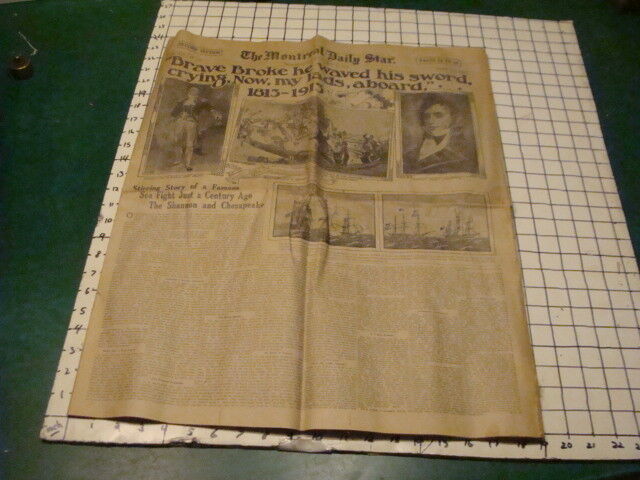 original MONTREAL DAILY STAR may 31, 1913 second section FAMOUS SEA FIGHT