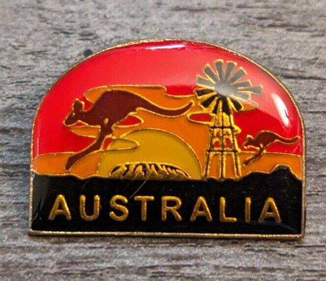 Australia Sunset With Kangaroo Silhouette Travel/Souvenir Lapel Pin