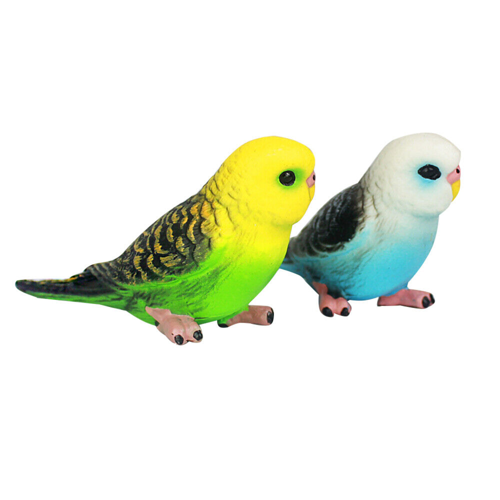 2PCS small parrot model simulation bird model tiny toys for decoration