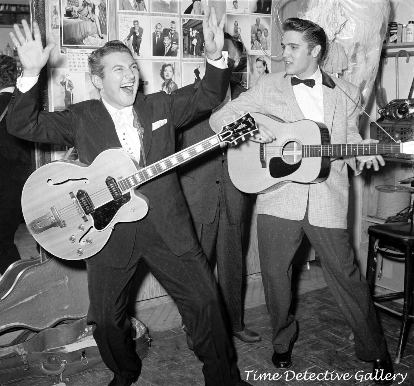 Liberace and Elvis Backstage in Las Vegas, Nevada - 1956 - Vintage Photo Print