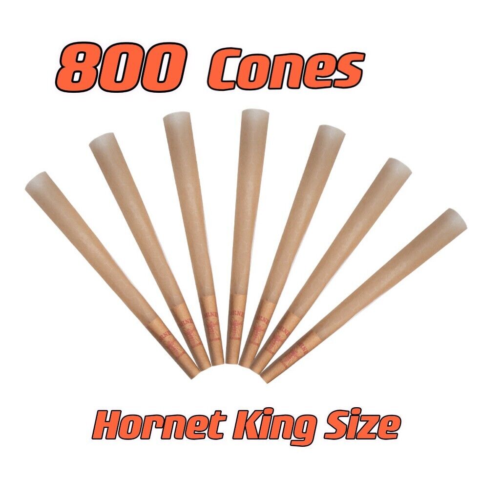 Authentic Hornet Organic Hemp King Size Pre Rolled Cone W/Filter Tips(800 CONES)