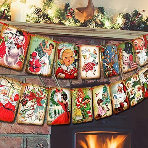 Christmas Decorations Vintage Style Christmas Banner Traditional Vintage Victori