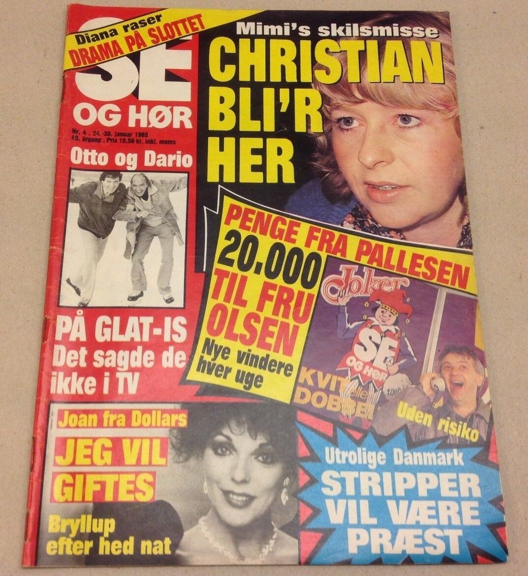 Joan Collins Dynasty Marriage Peter Holm Vtg Danish Magazine 1985 \