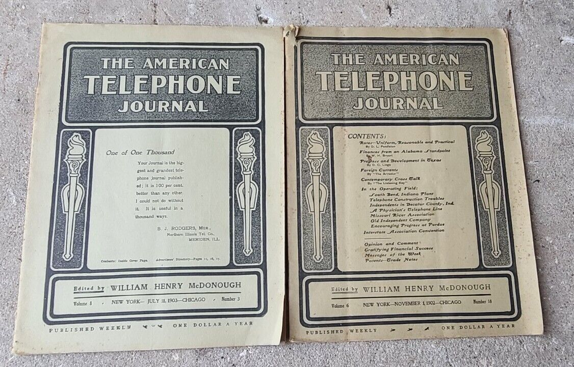 2 Issues 1902, 1903 The American Telephone journal