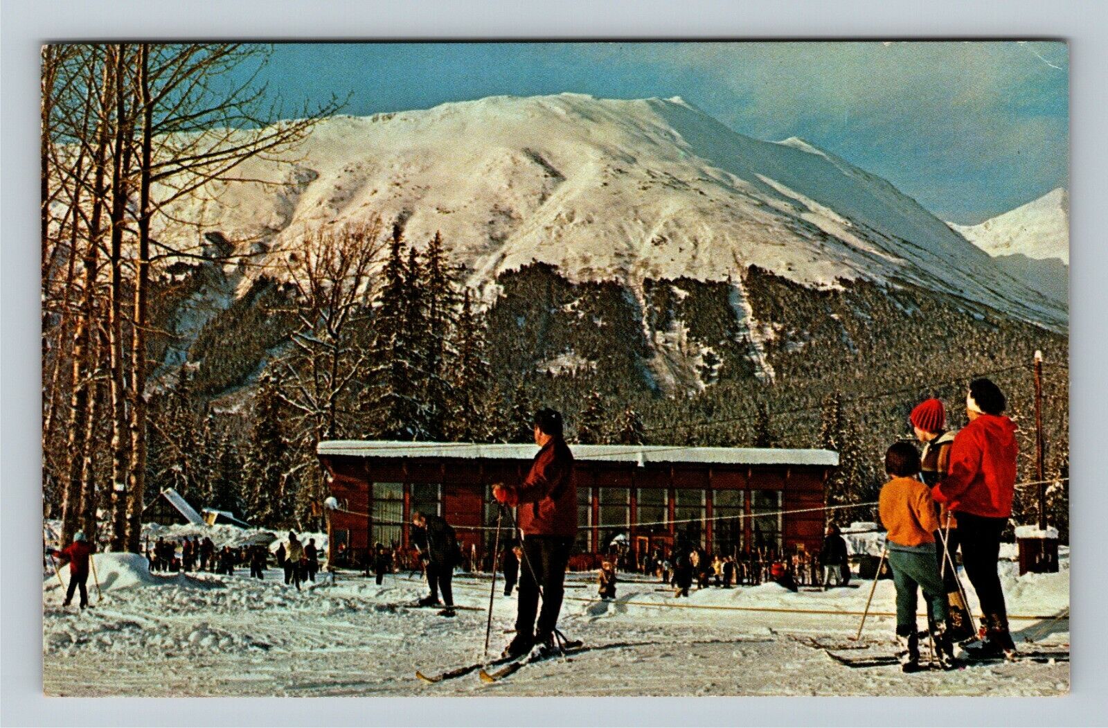 Mt. Alyeska, AK-Alaska, Novice Ski Slopes, Mountain View Vintage Postcard