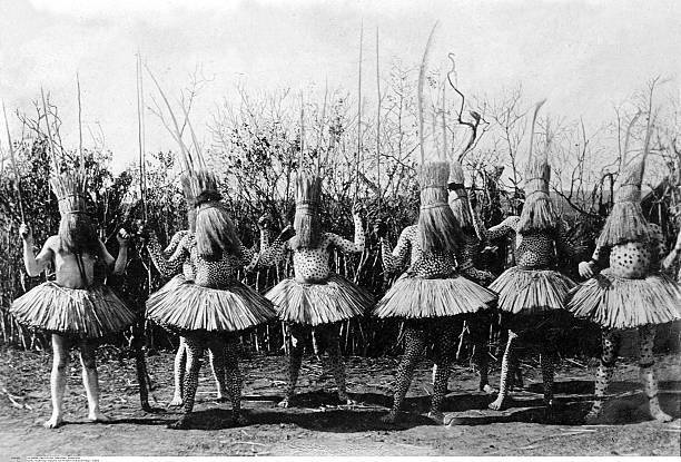 Xhosa people Traditional dance before the circumcision ceremony 1910 OLD PHOTO