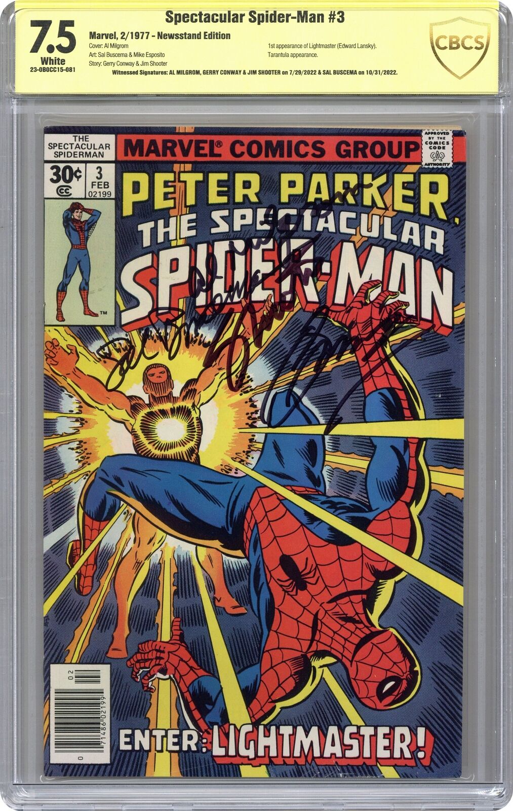 Spectacular Spider-Man Peter Parker #3 CBCS 7.5 Newsstand SS 1977