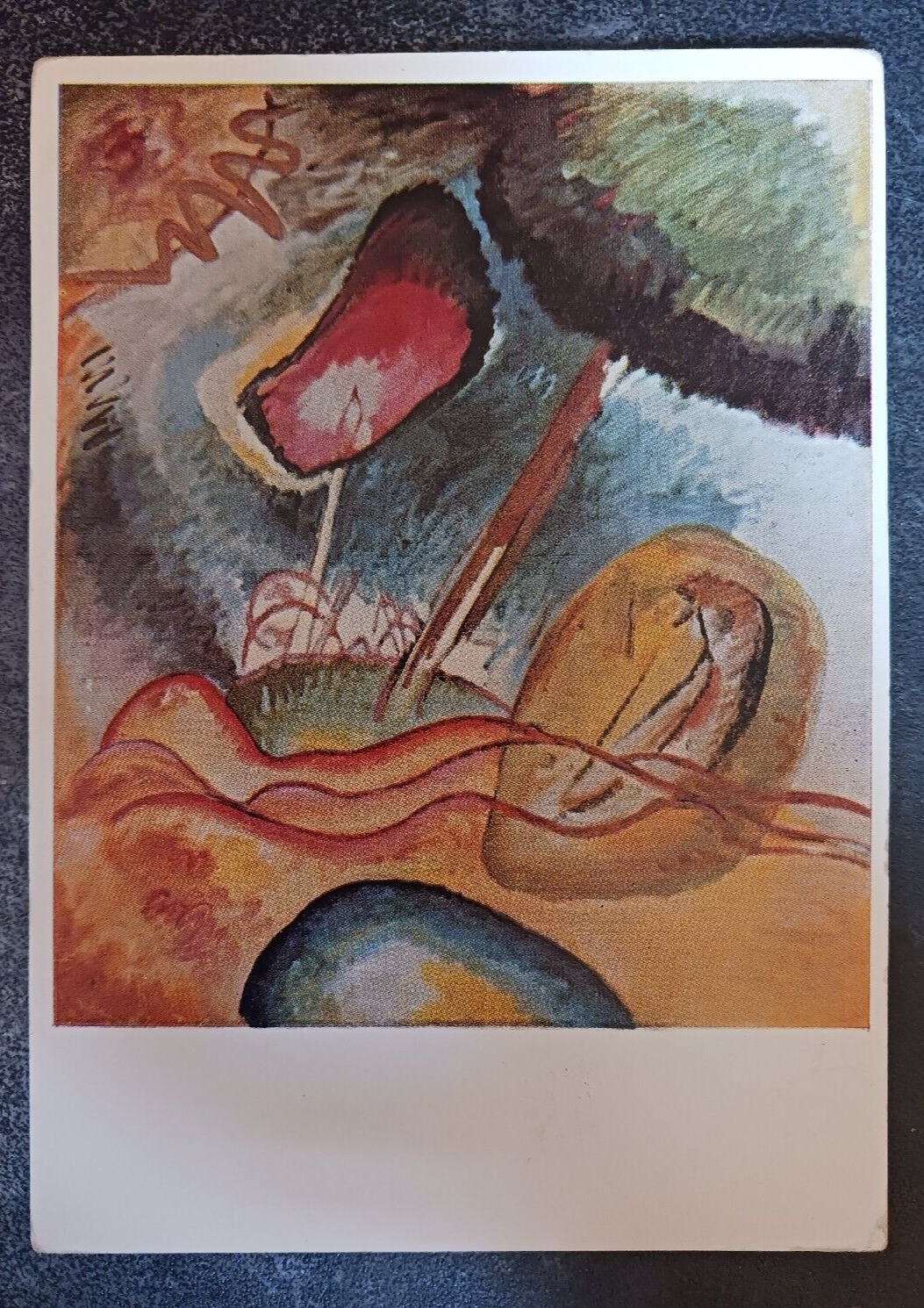 vtg postcard Wassily Kandinsky Improvisation Night   art unposted