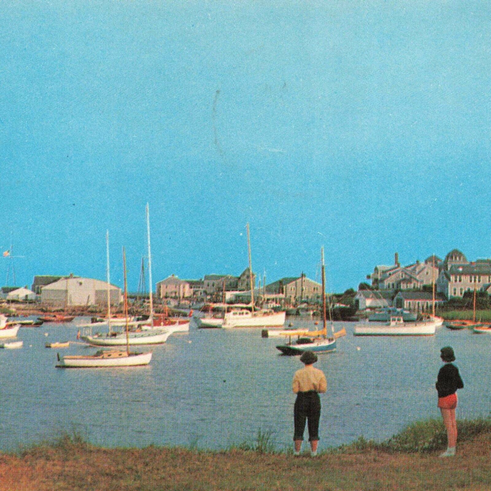Cape Cod Massachusetts MA Harwichport Wychmere Harbor Boats Ephemera Postcard
