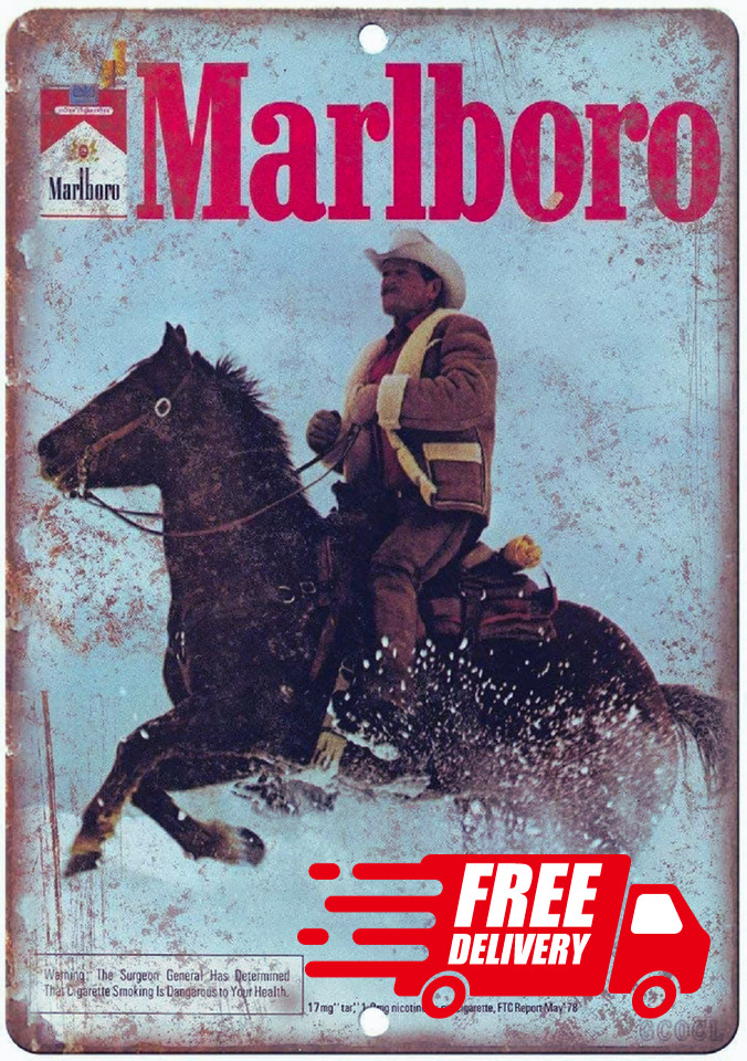Marlboro Man Cowboy Tin Sign Vintage Wall Poster