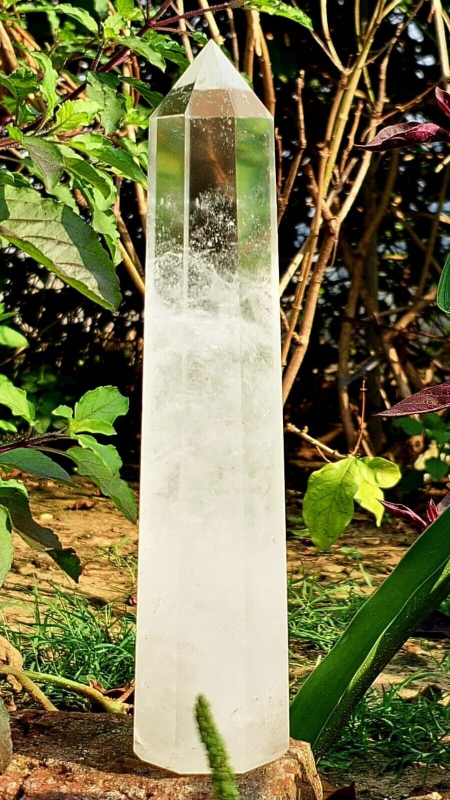 Large 290MM Natural Clear Crystal Stone Healing Metaphysical Obelisk Tower