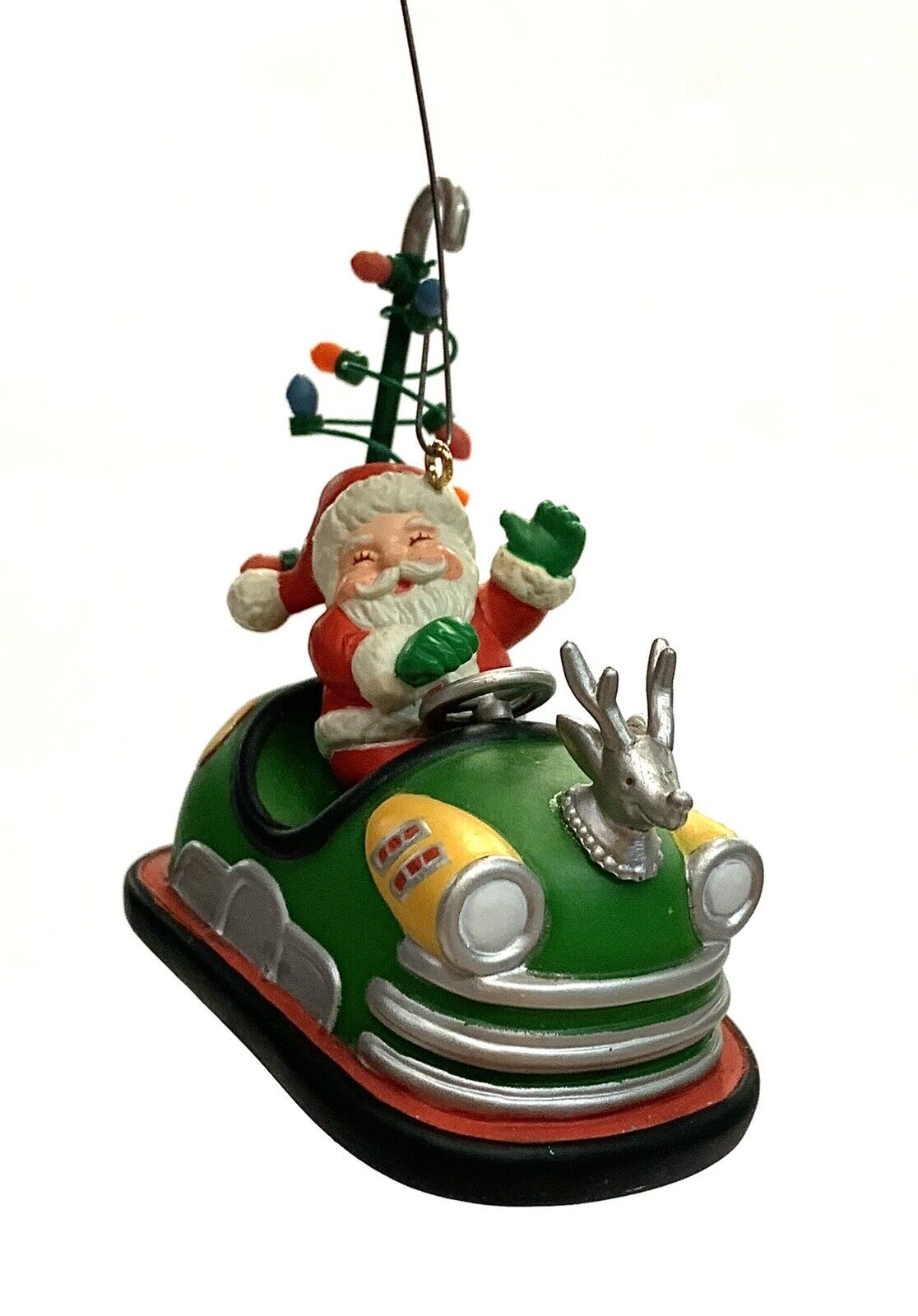 Enesco “Bumper Car Santa” Travelin’ Santa 1990 Christmas Tree Ornament 565083