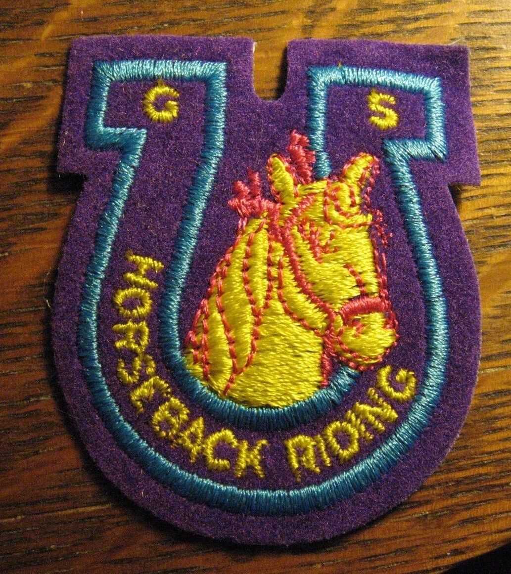GSA Horseshoe Patch - Girl Scouts Of America Horseback Riding Sewn Purple Badge