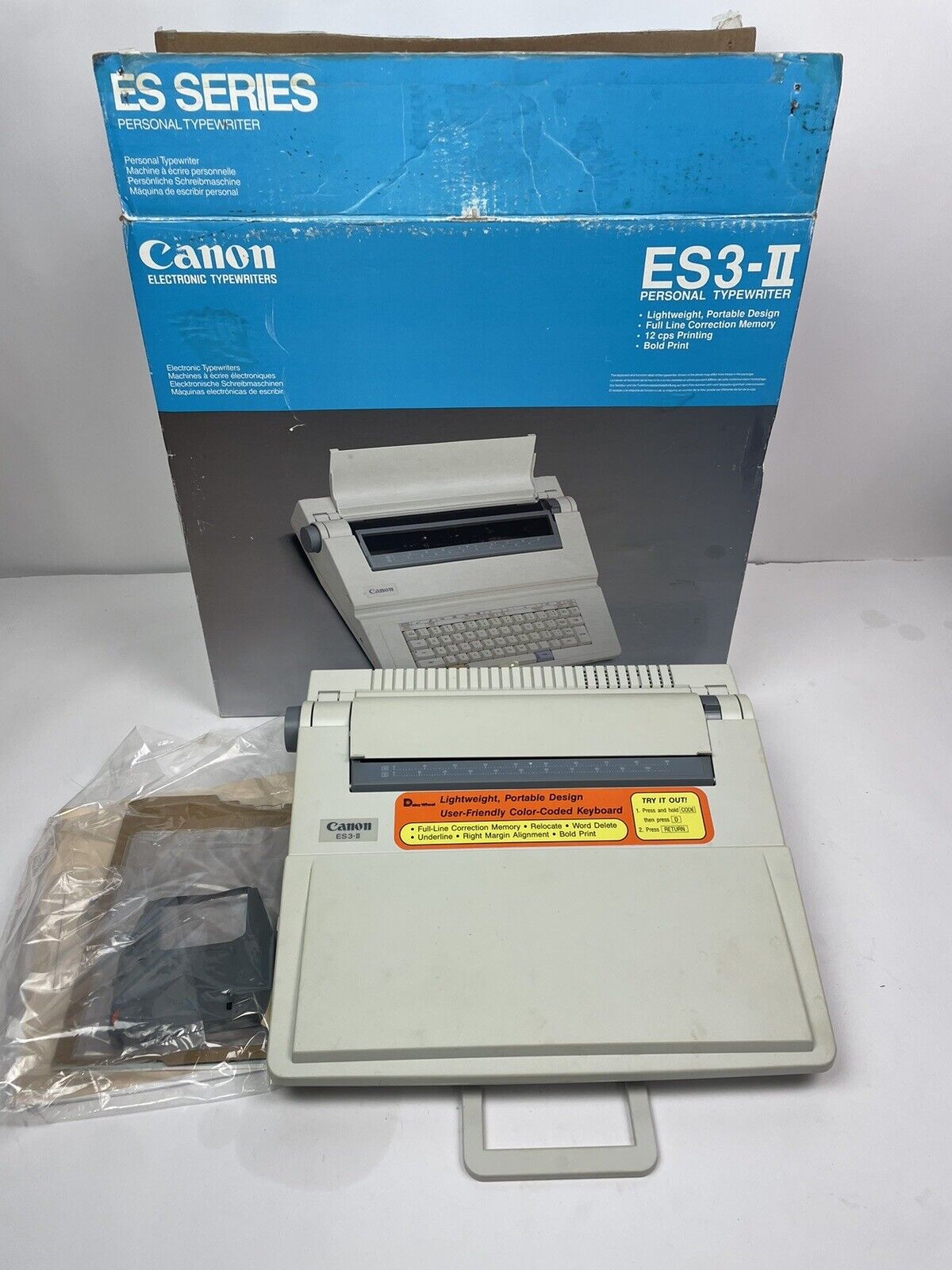 Canon ES3-ll Portable Electronic Typewriter  Book Cover Tested