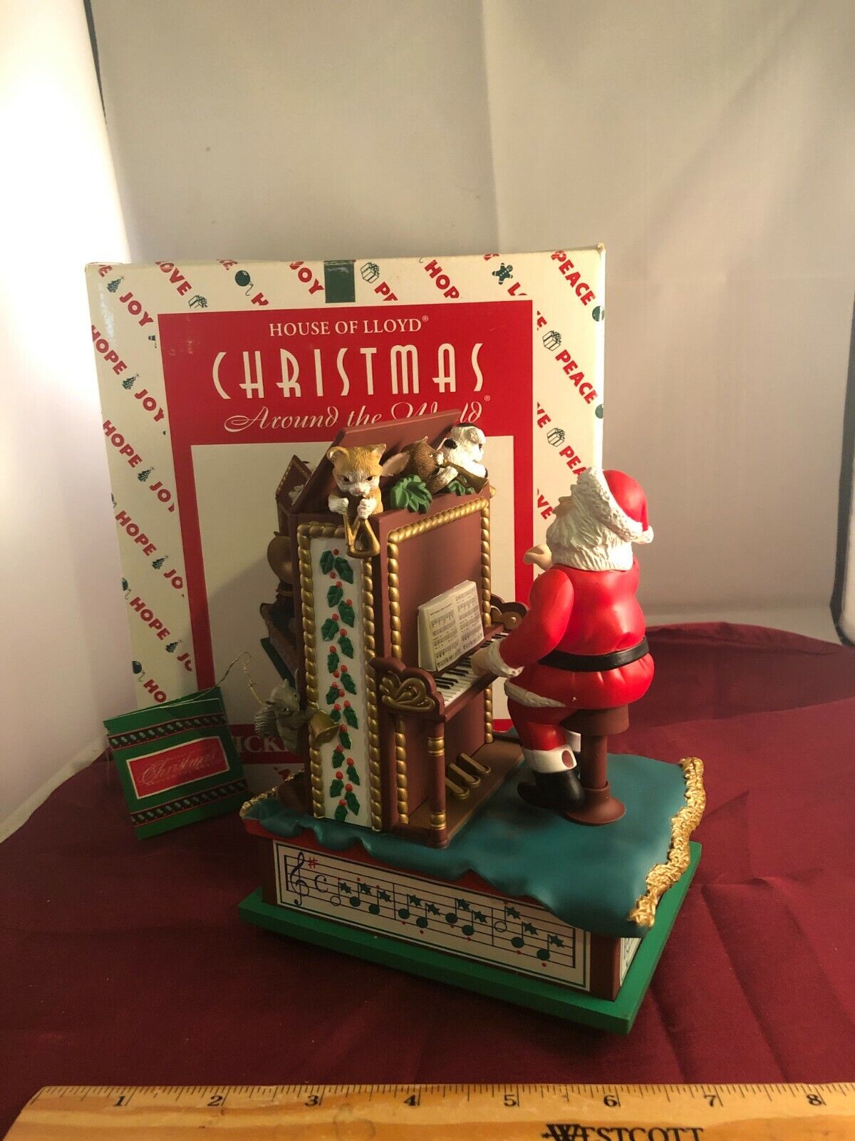 NEW Enesco Style Santa Tickling The Ivories Piano Multi-Action Music Box VIDEO