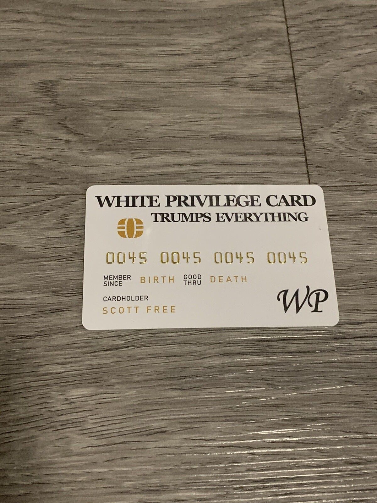 W. Privilege Card “Novelty Credit Card\