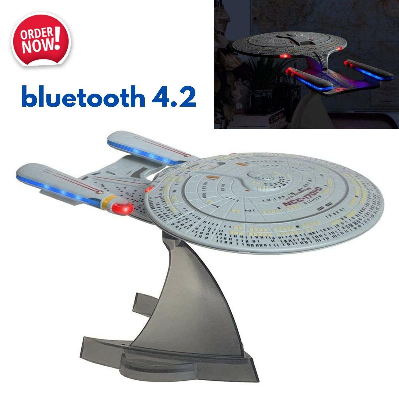 Star Trek U.S.S. Enterprise 1701-D Bluetooth Speaker Galactic Warship Fan Gift