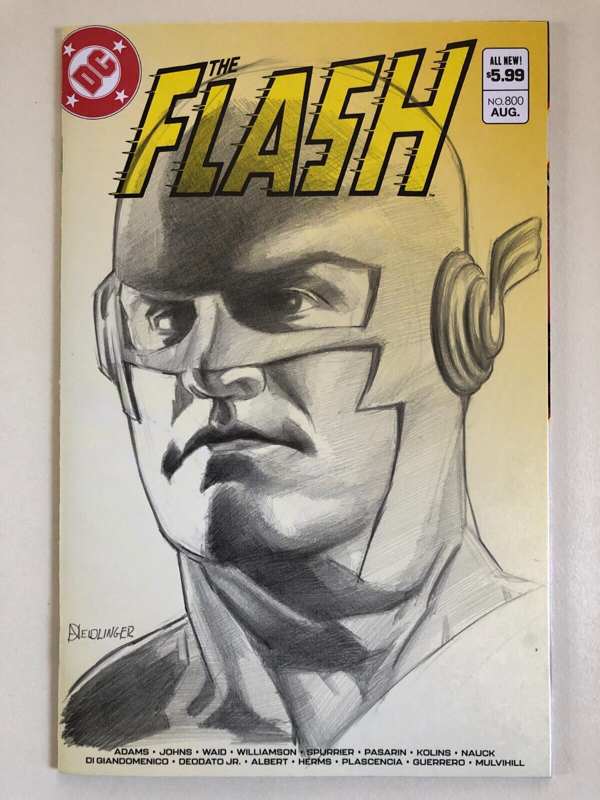 Sketch cover blank original art, Jay Garrick, Flash by Dan Neidlinger