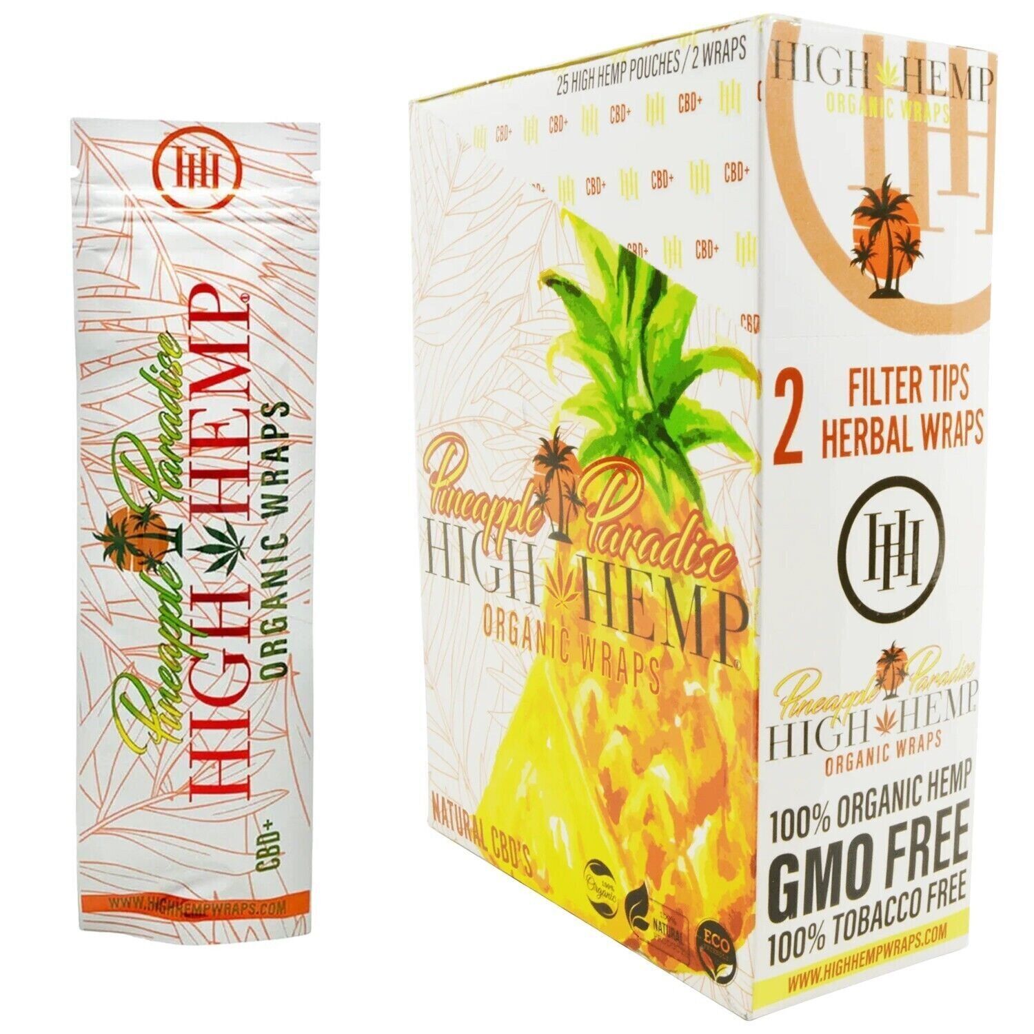 High Hemp Organic Rolling Papers Pineapple Paradise - 25 Pack