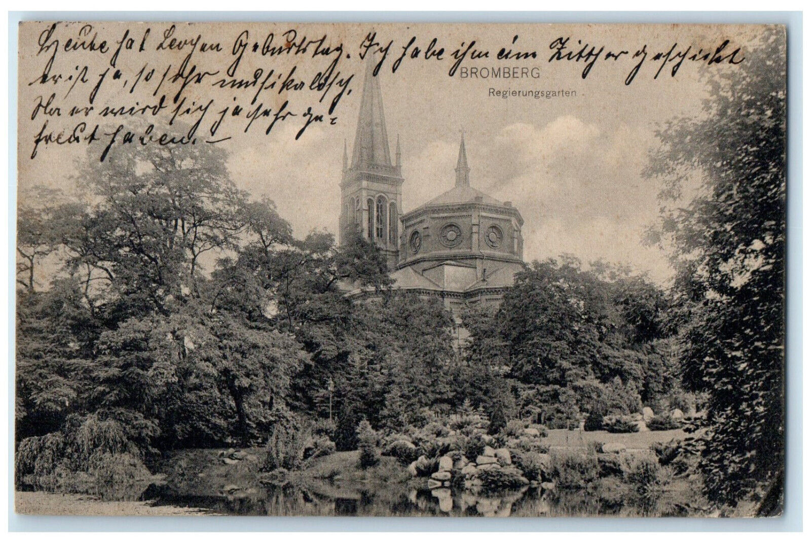 c1910 View of Regierungsgarten Bromberg Austria Unposted Antique Postcard
