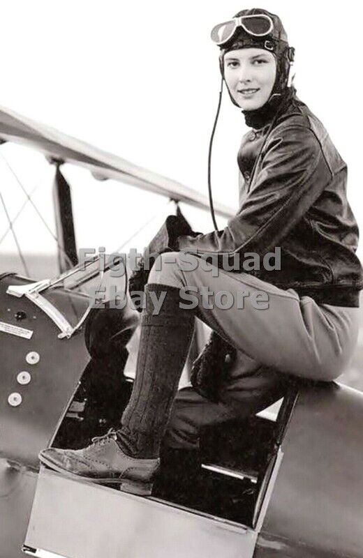 WW2 Picture Photo woman pilot in the cockpit 6321