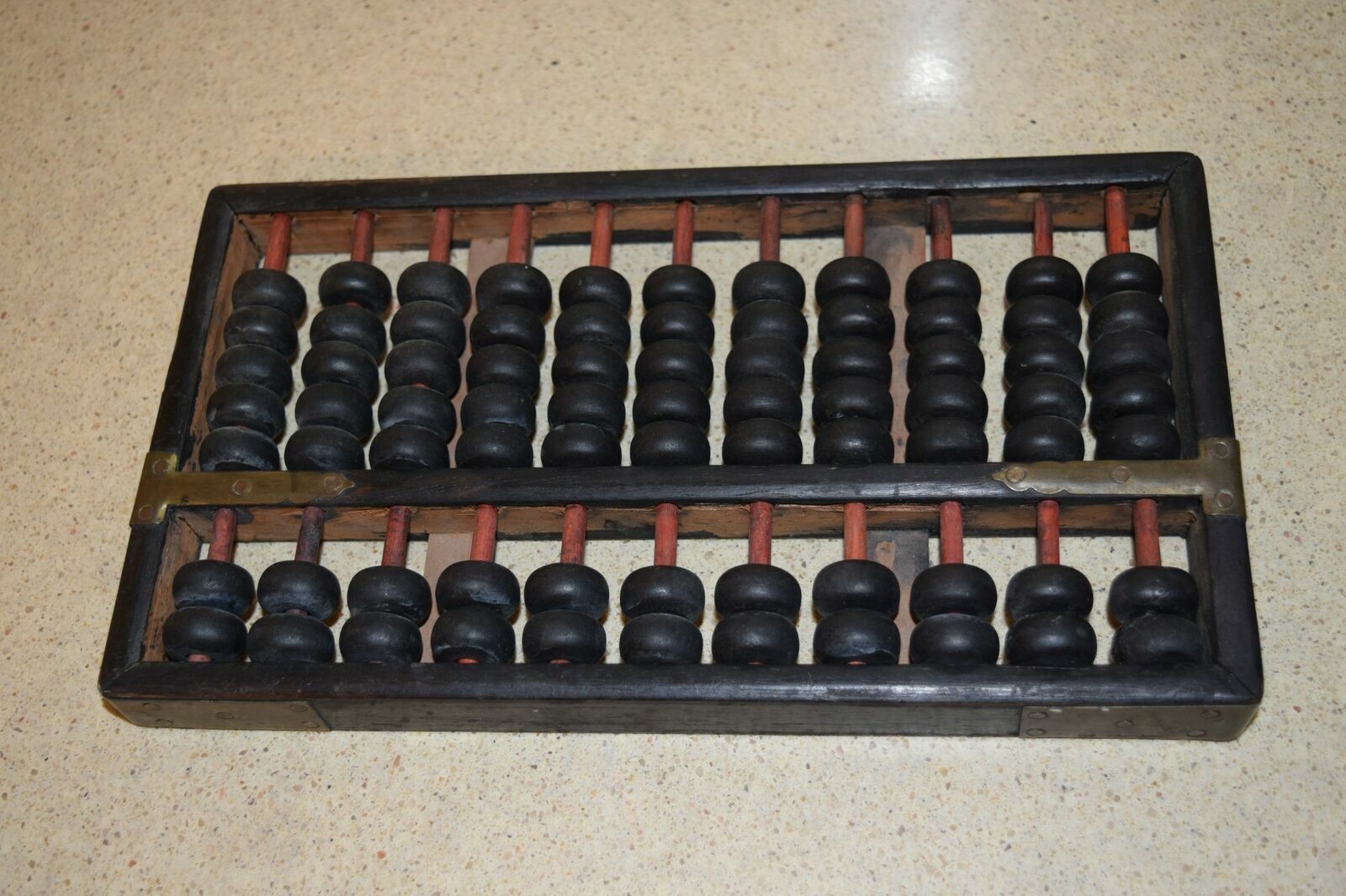  MA VINTAGE CHINESE WOODEN ABACUS - 9 1/2\