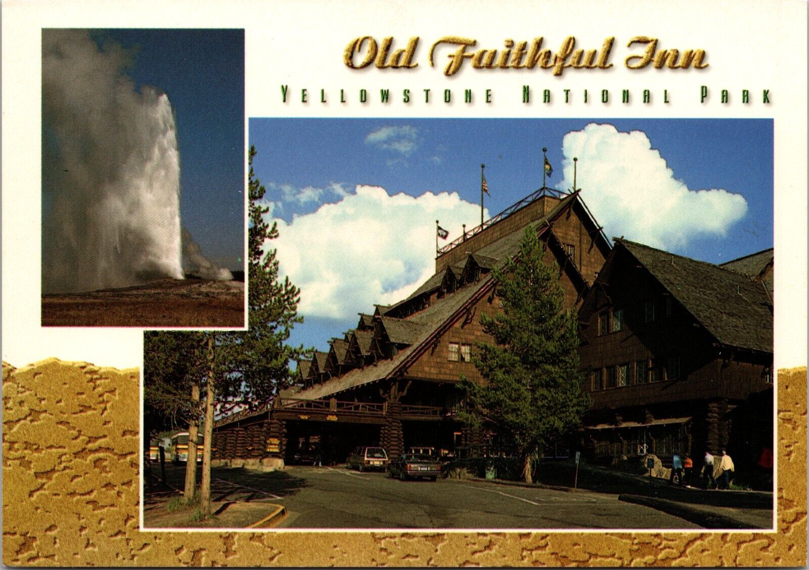 Postcard Old Faithful Inn Yellowstone National Park Montana