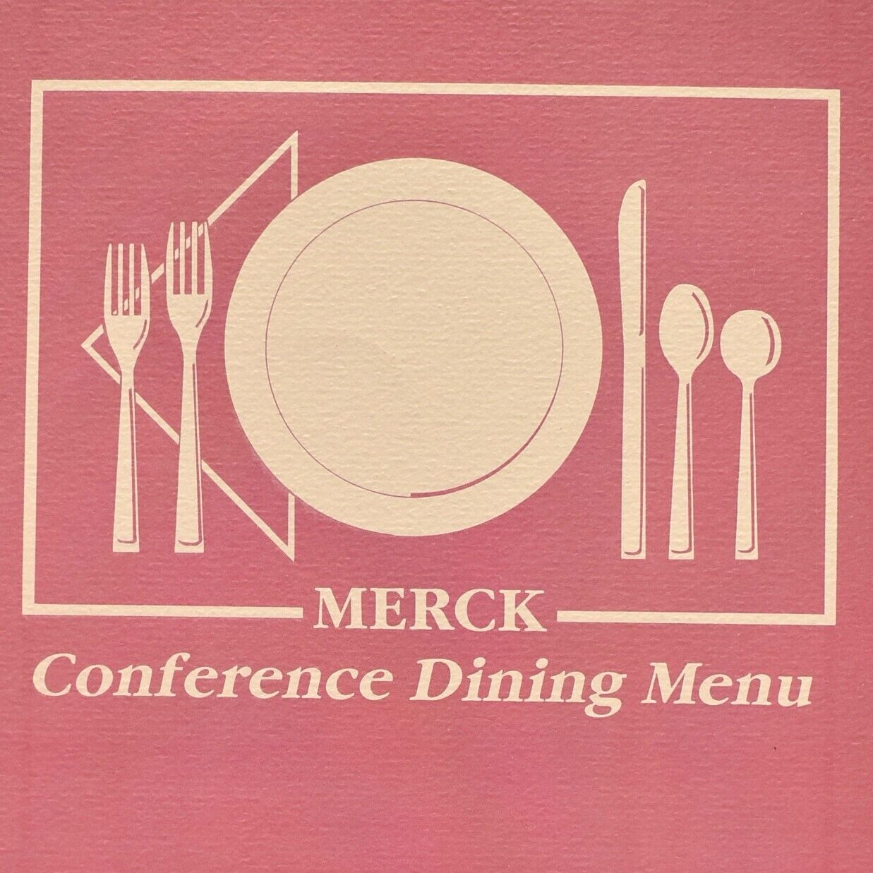 Vintage 1980s Merck Conference Dining Restaurant Menu Pharmaceutical Company