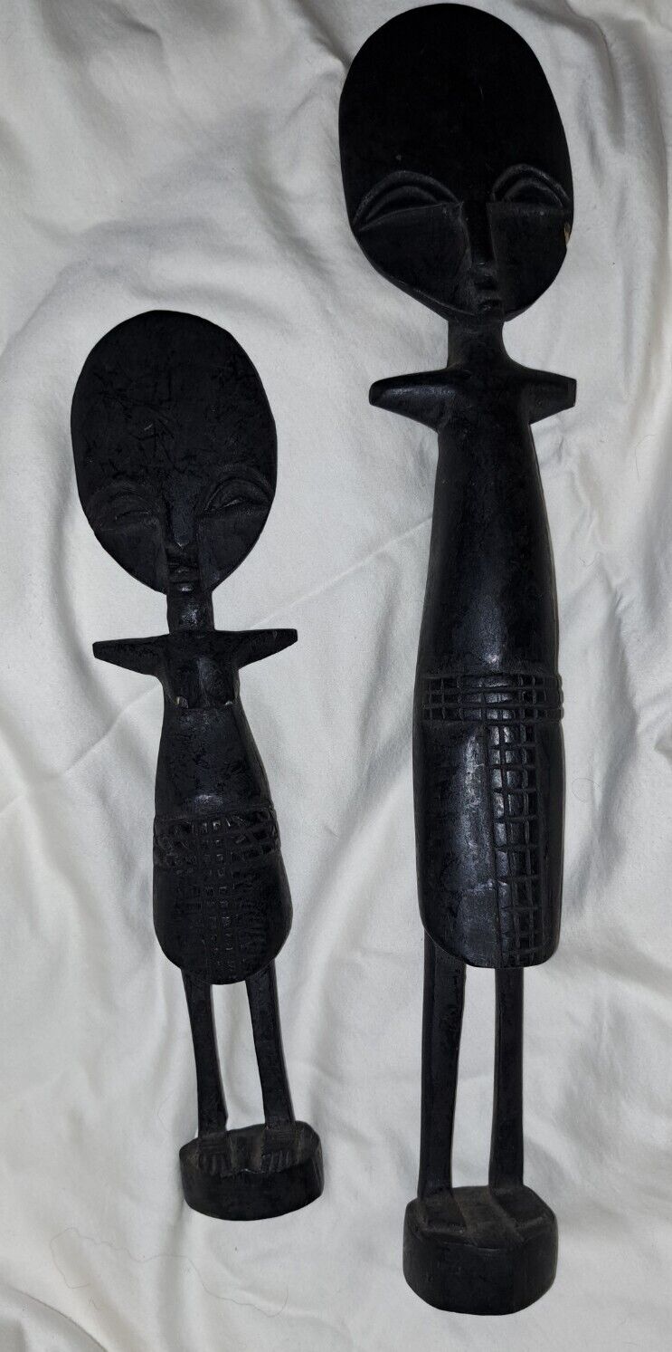 Vintage Africian Fertility Statues Male And Female
