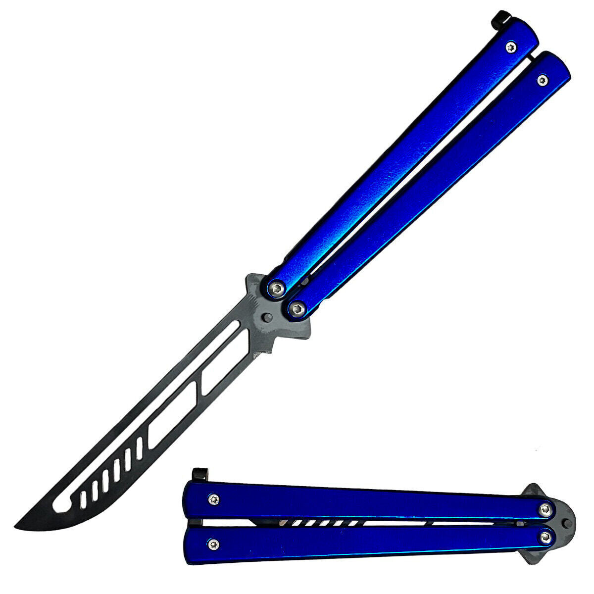 High Quality Practice BALISONG METAL BUTTERFLY Trainer Knife BLADE Tool Dull
