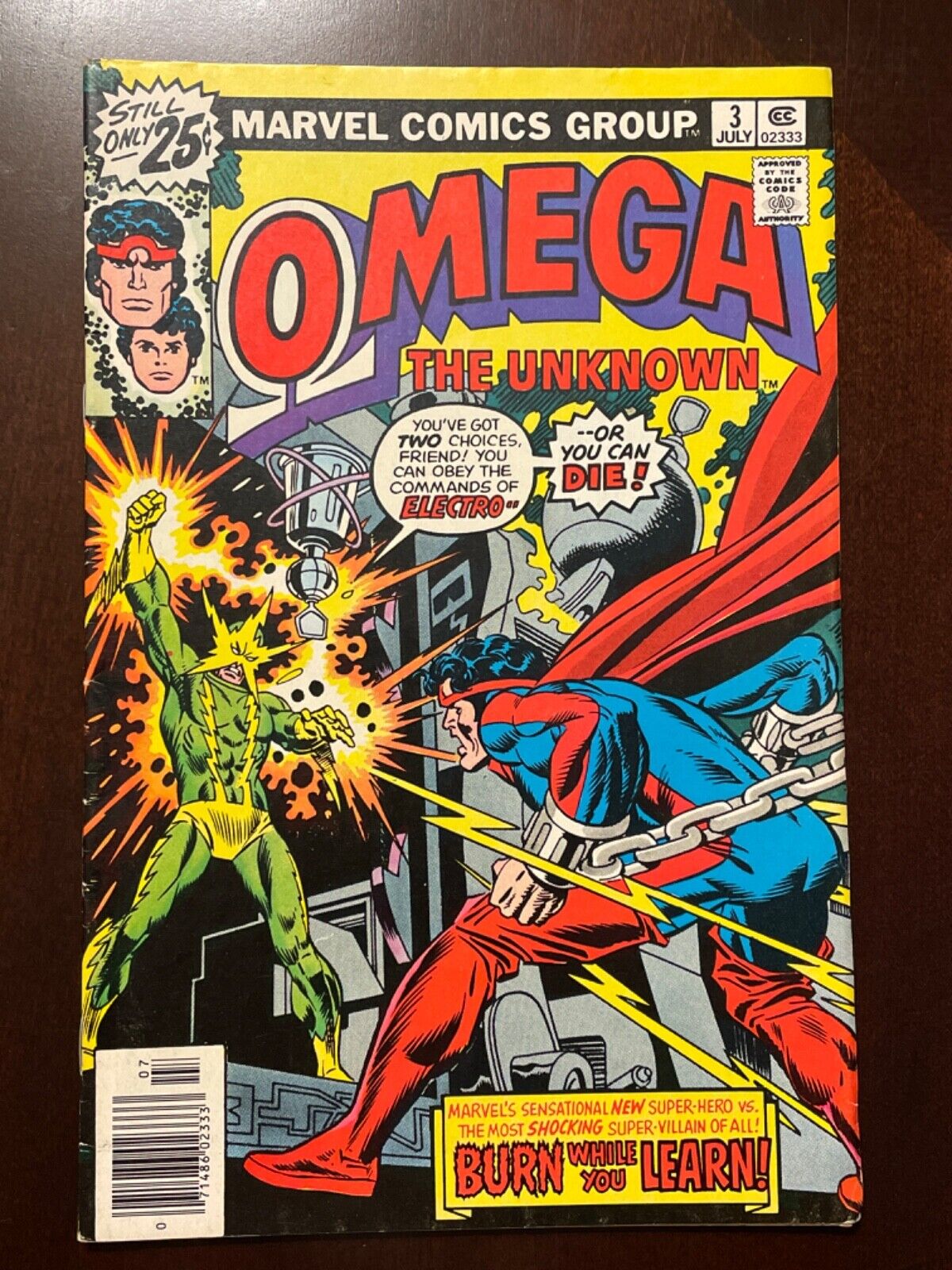Omega The Unknown #3 vol 1 (Marvel, 1976) high grade Contains MVS B100 Stan Lee