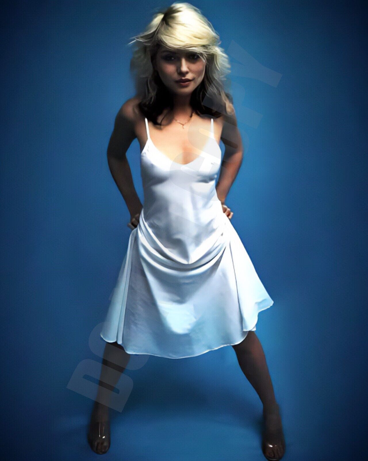1970s Blondie Sexy In White Dress Punk Disco New Wave Music 8x10 Photo