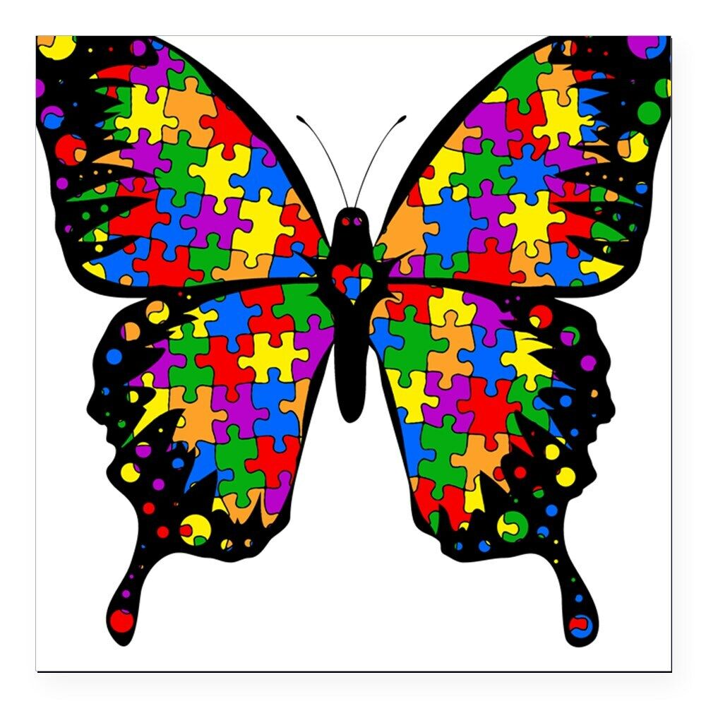 CafePress Autism Butterfly Car Magnet (648369595)