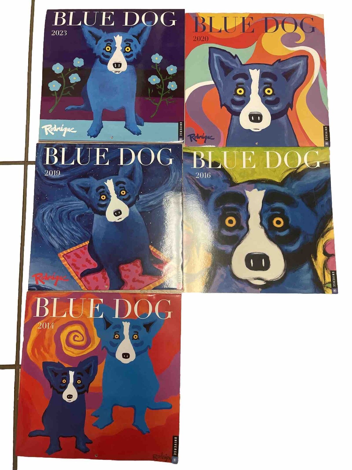 BLUE DOG Rodrigue 5 Calendars 2014/16/19/20/23 Unmarked
