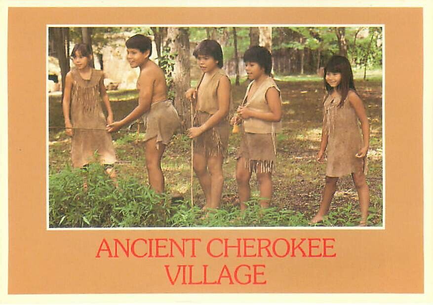 Vintage Postcard: Ancient Cherokee Village, Children At Play.