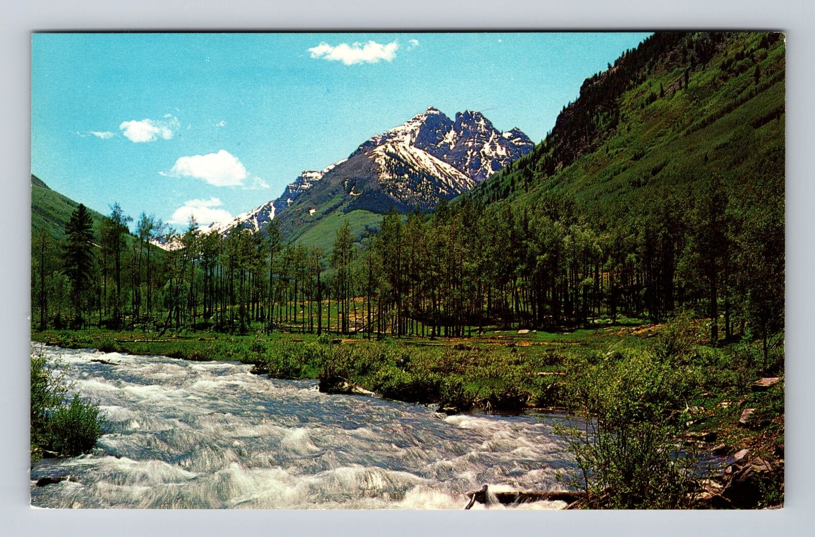 Aspen CO-Colorado, Maroon Creek, Pyramid Peak, Antique Vintage Postcard