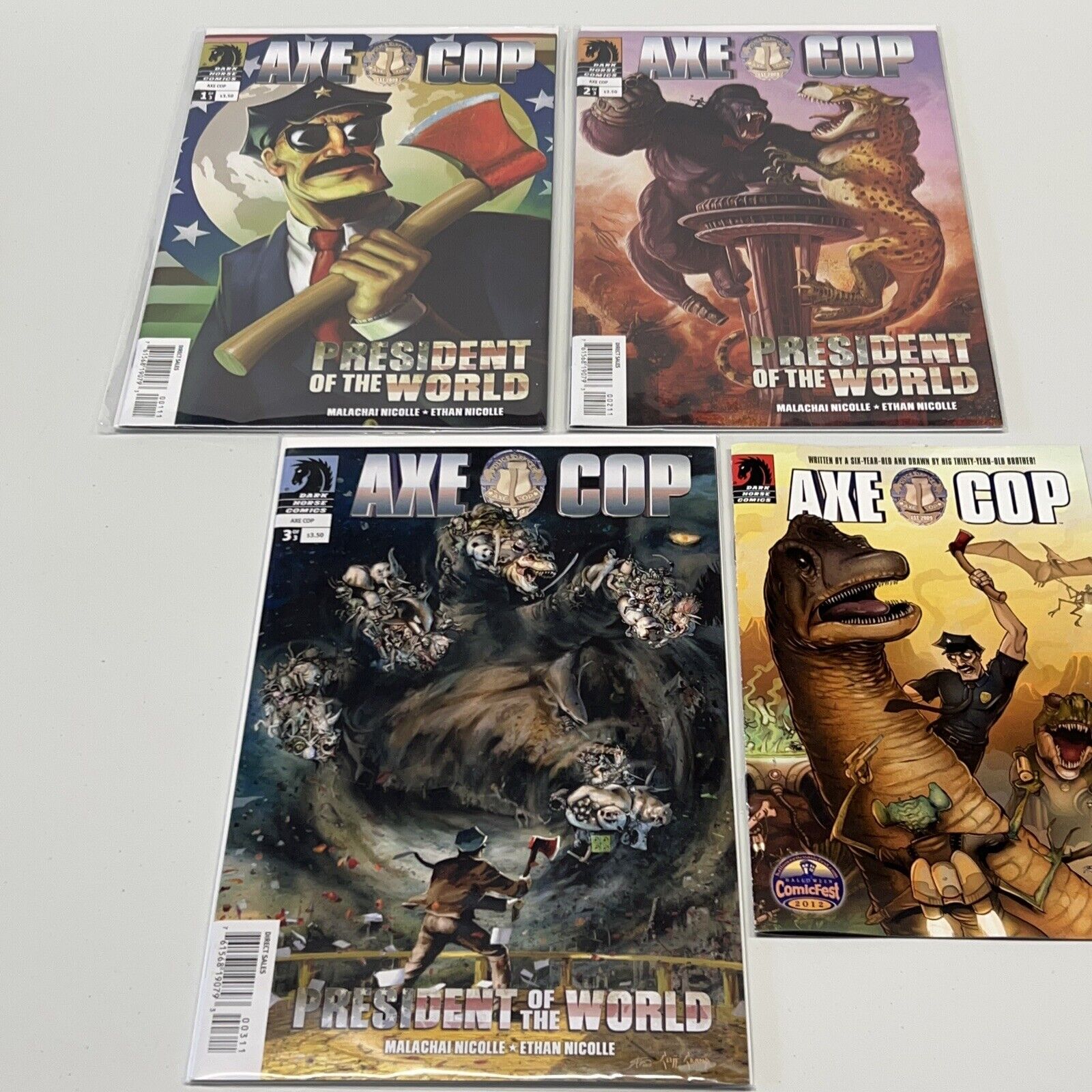 AXE COP PRESIDENT OF THE WORLD 1 2 3 Lot Of 3 Dark Horse Comics