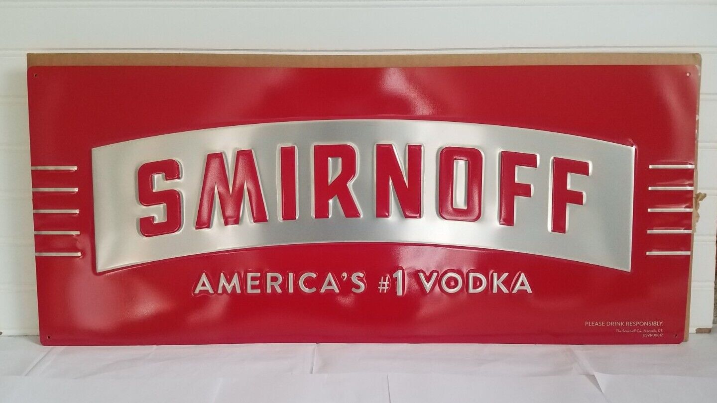 Smirnoff Vodka Branded Metal Tin Sign 27\