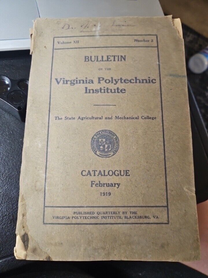 Virginia Polytechnic Institute 1919 Catalogue