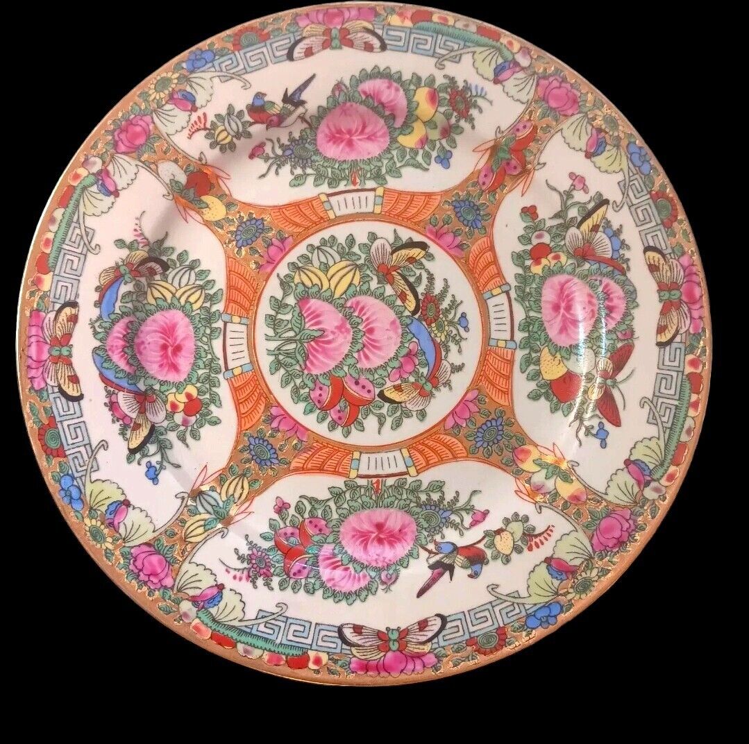 Vintage Zhongguo Zhi Zao Hand painted Porcelain Plate