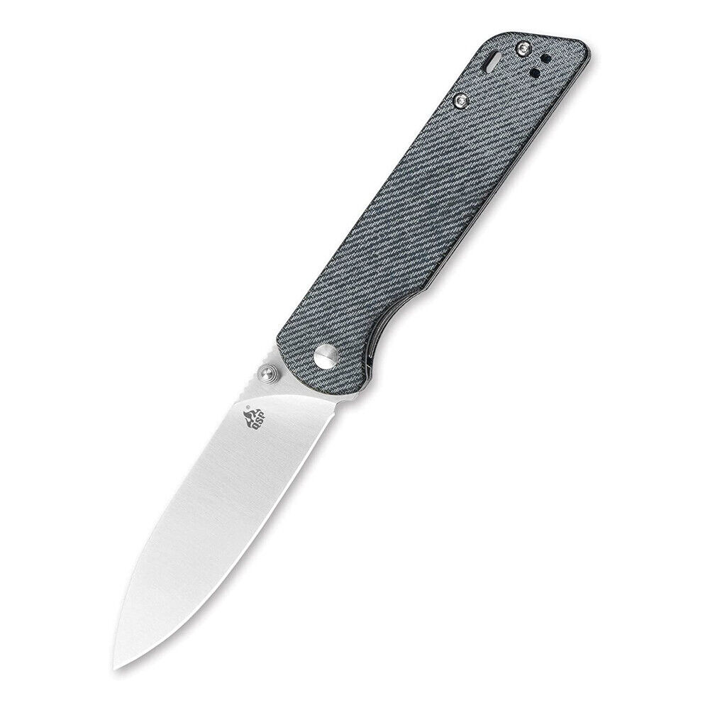 QSP Parrot Denim Micarta Copper Washer Pocket Knife (QS102-F-Parrot)
