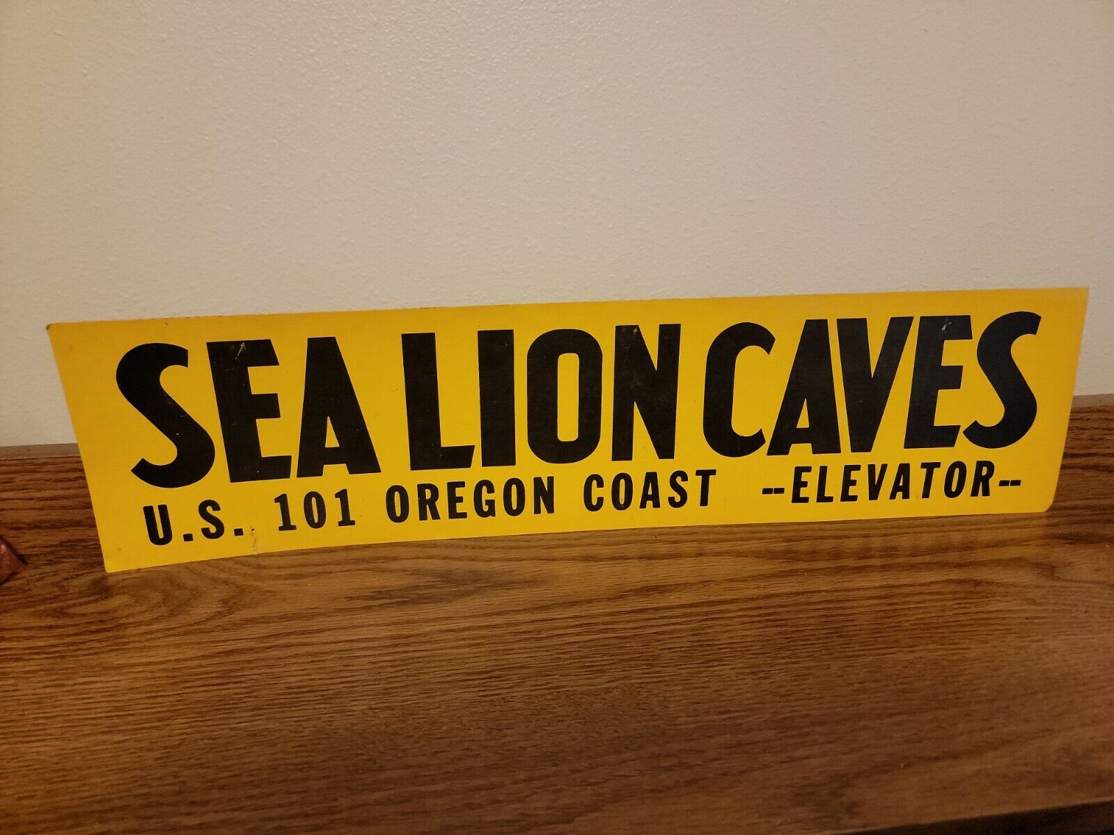 VINTAGE SEA LION CAVES SIGN -U.S. 101 OREGON COAST-ELEVATOR-22 1/4