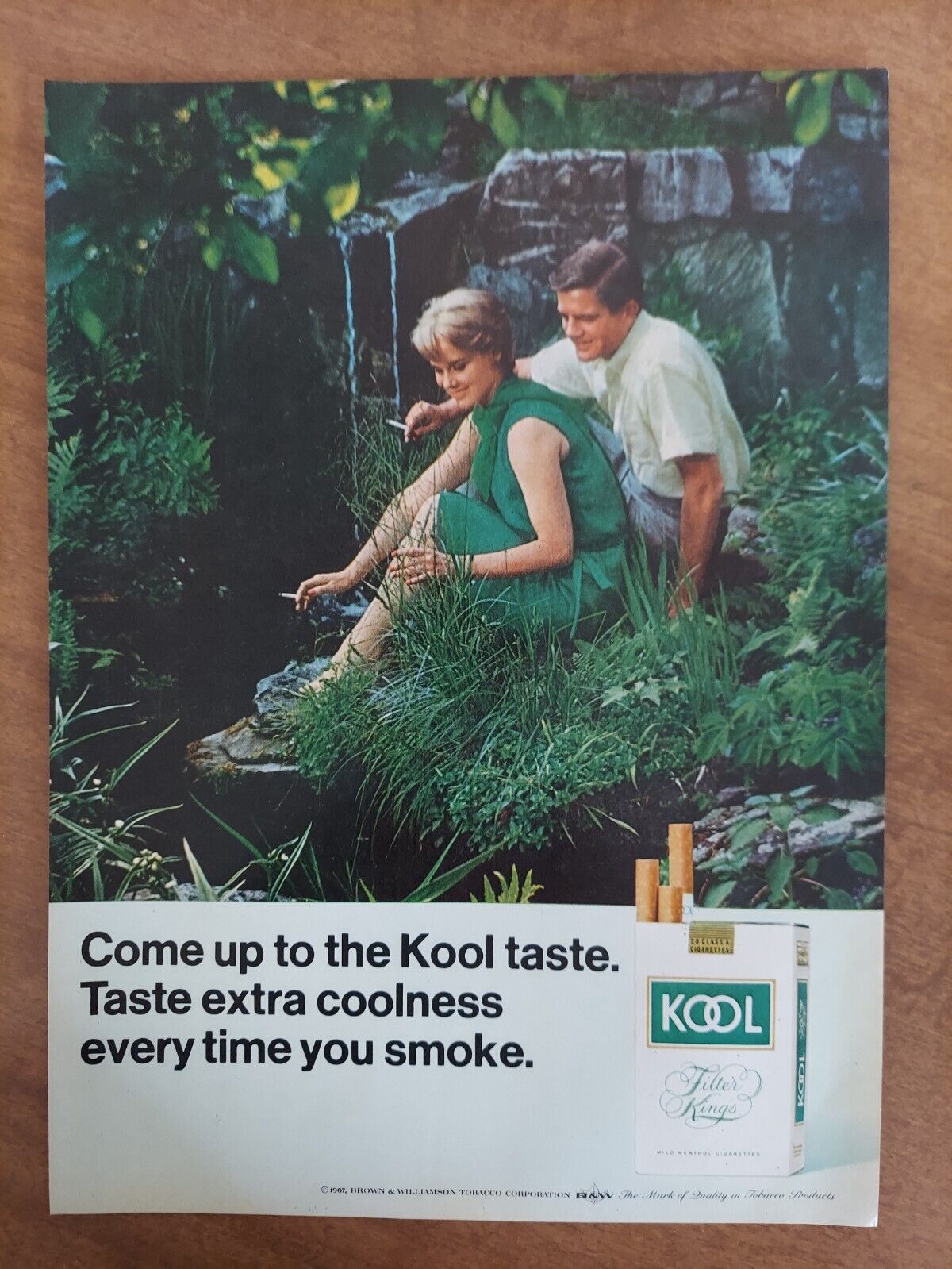 B&W Tobacco Corp Kool Filter Kings Cigarettes Coolness 1967 Vintage Print Ad