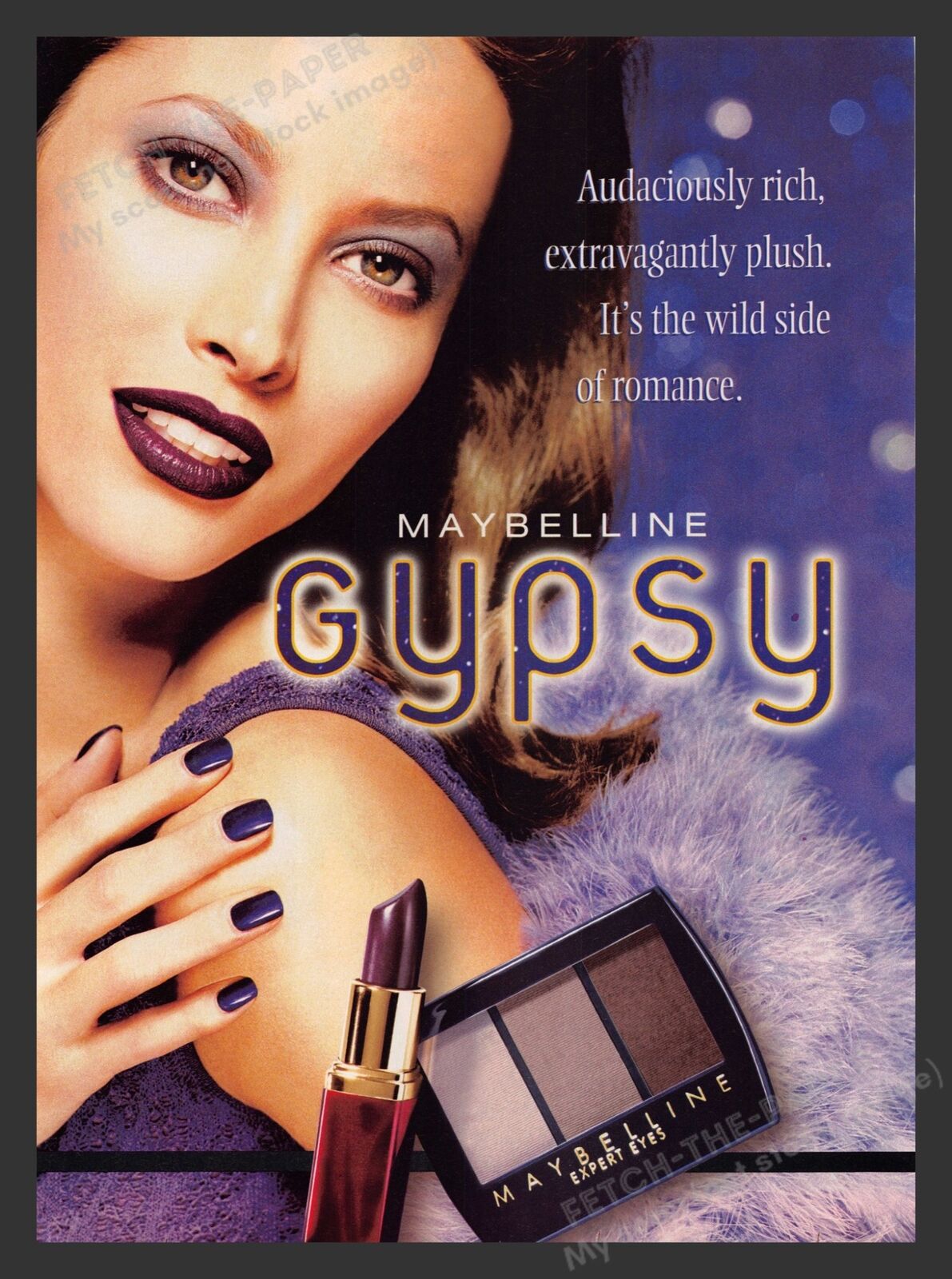 Maybelline 1990s Print Advertisement 1998 Gypsy Christy Turlington Cosmetics
